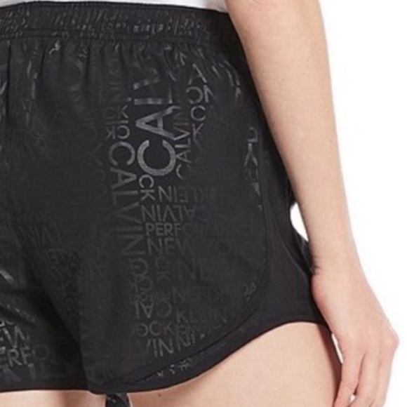 Calvin Klein Performance L black logo print 3” 2-pocket athletic running shorts - Picture 11 of 16